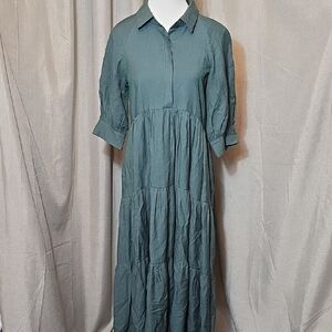 English Factory Puff Sleeve Tiered Dress